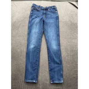 Madewell Women Jeans Size 28 Blue Cotton 10' High Rise Skinny Casual.